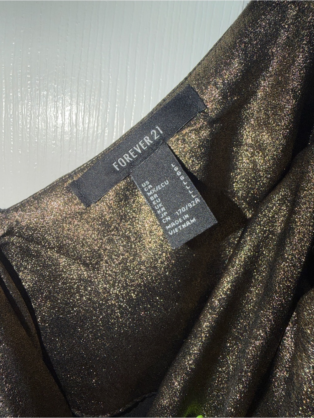 Forever 21 Metallic Olive Sheen Slip Dress - Picture 4 of 5